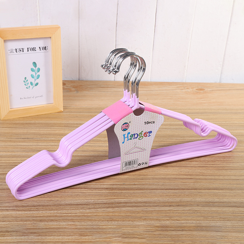 0857 Adult thickened impregnated anti-slip clothes rack, household grooved clothes hanger, seamless dry and wet dual-purpose clothes drying rack Specification image