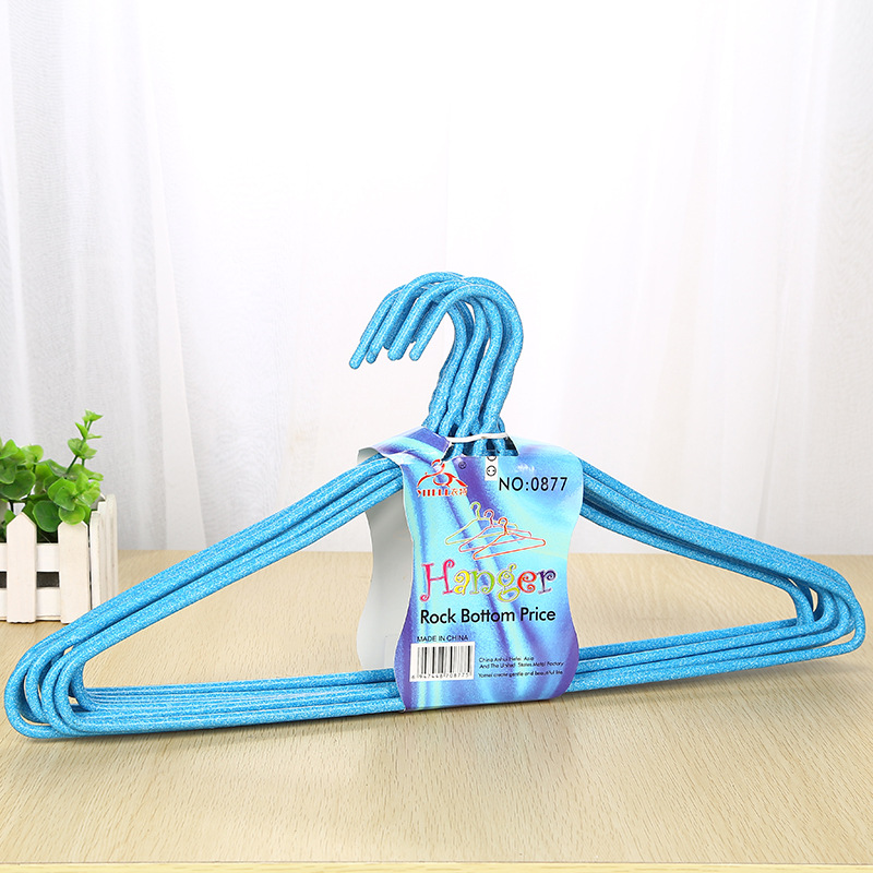 0877 Enlarged and thickened 46cm metal plastic-coated clothes rack, adult simple pattern anti-slip clothes drying rack wholesale details Picture