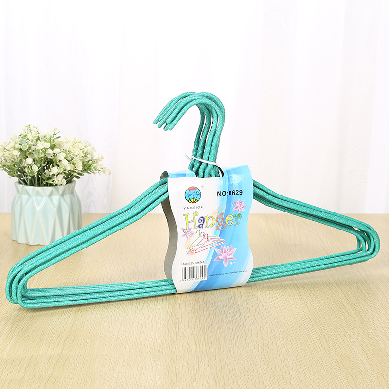 0629 46cm thick and thickened adult plastic-coated drying clothes hanger, household seamless multi-functional clothes hanger wholesale Application Scenario