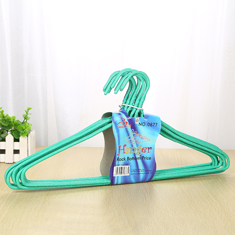 0877 Enlarged and thickened 46cm metal plastic-coated clothes rack, adult simple pattern anti-slip clothes drying rack wholesale Specification image