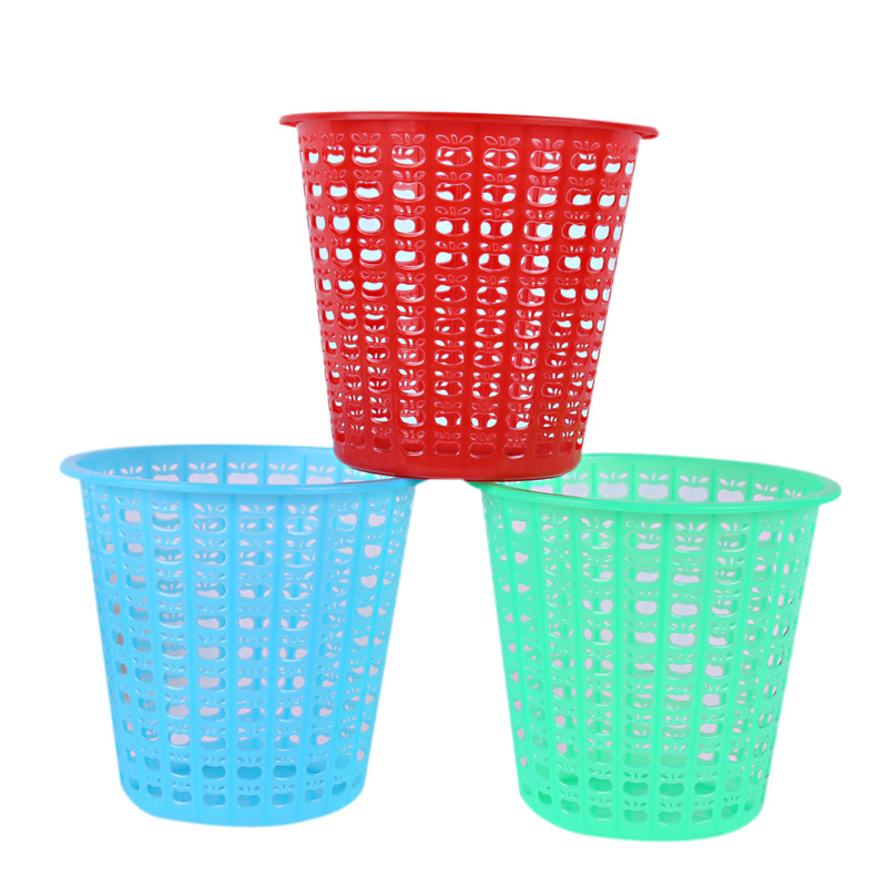 Factory direct sales of cleaning and storage plastic trash cans, multi-color pp material office wastebaskets, household hollow trash cans Application Scenario