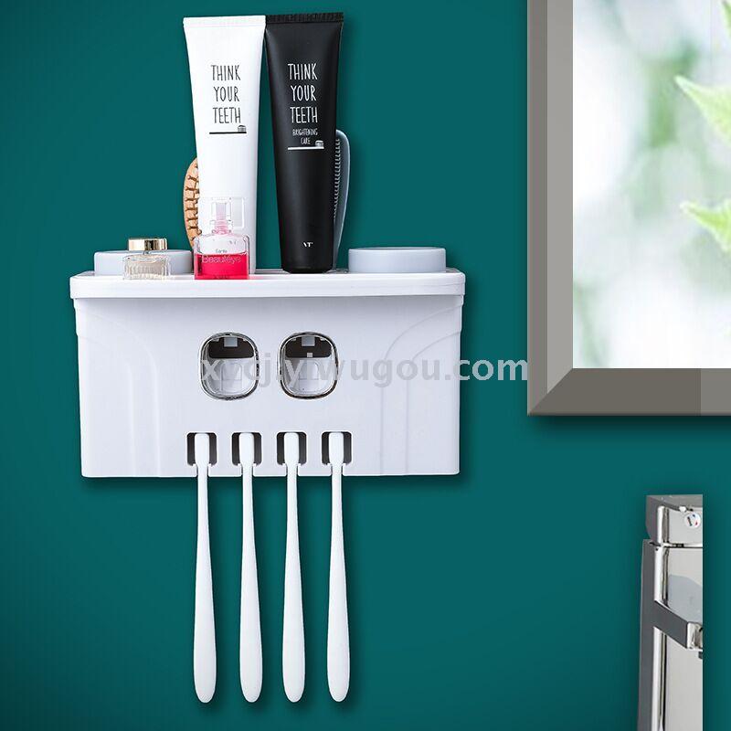 Creative toothpaste rack with invisible stickers and wall-mounted toothbrush cups Specification image