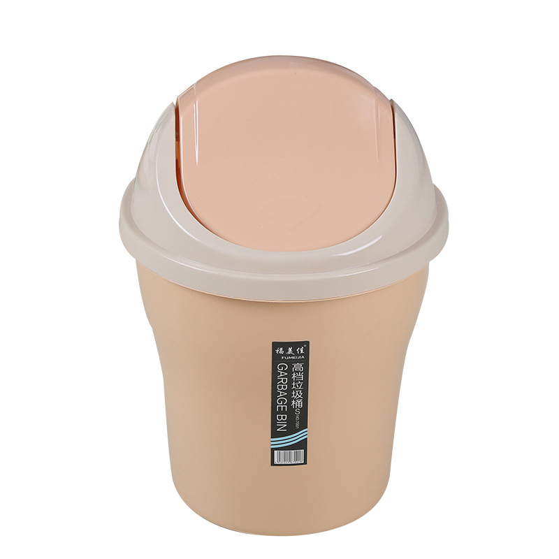 Wholesale of creative flap trash cans with thickened plastic pressure rings for household bathrooms, bedrooms and living rooms with covered wastebaskets Item Picture