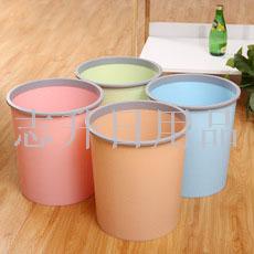 Creative plastic trash can Household living room kitchen toilet waste collection bucket Round plastic trash can without lid