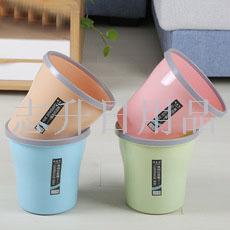 Wholesale of creative flap trash cans with thickened plastic pressure rings for household bathrooms, bedrooms and living rooms with covered wastebaskets