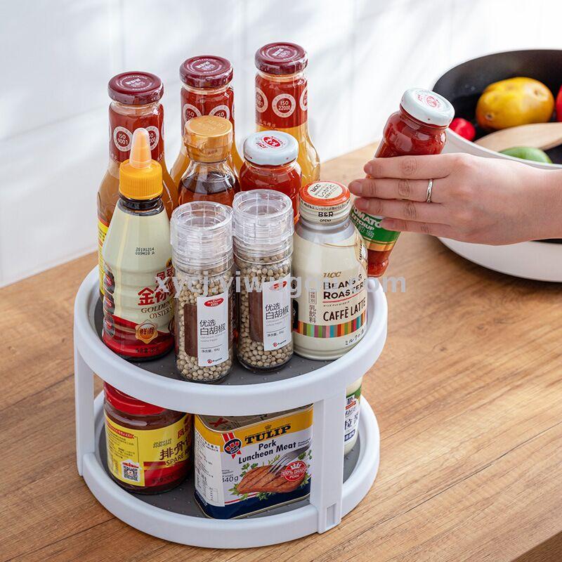 Multi-functional rotating kitchen condiment bottle, fruit plate