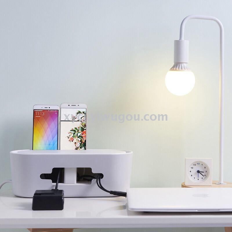 Creative multi-functional power strip storage box desktop power strip Application Scenario
