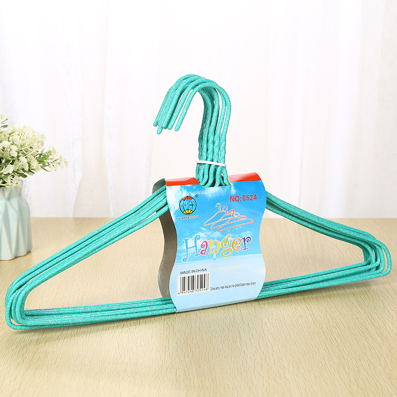 0524 Simple thickened metal dipped plastic traceless clothes drying rack, colorful household wardrobe, adult anti-slip clothes rack Specification image