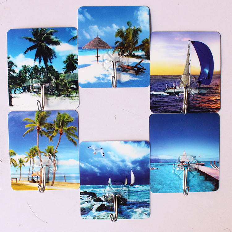 Customized promotional supermarket foreign trade customized adhesive hooks, transparent hooks, traceless hooks, magic adhesive for bathrooms and kitchens details Picture