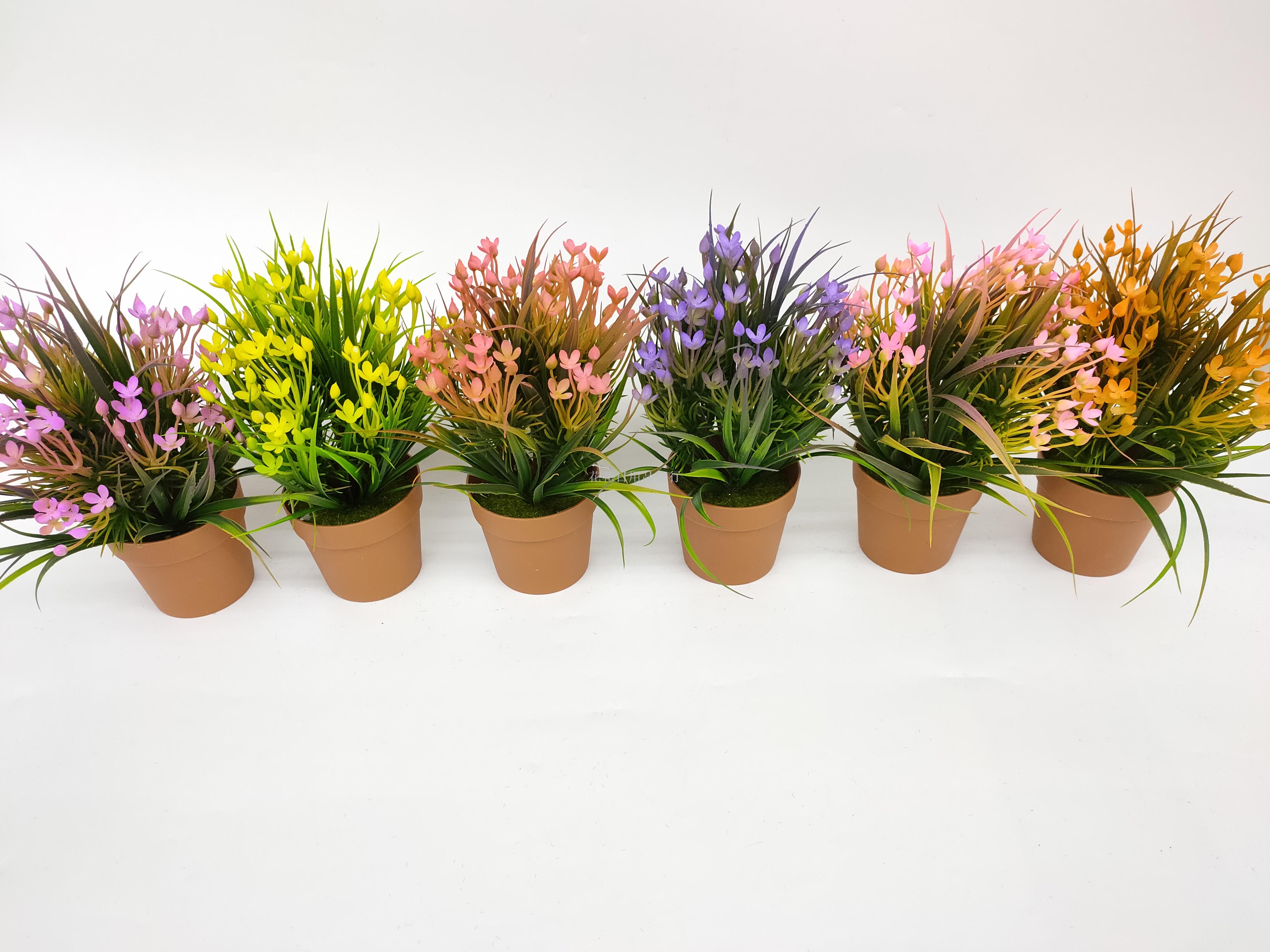Simulation flower false flower coffee plastic basin flower grass green plant bonsai decoration living room