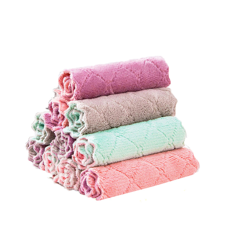 25*25cm dishcloth, absorbent cloth, non-stick scouring pad, kitchen dishcloth, cleaning cloth, table and dish wiping cloth Application Scenario