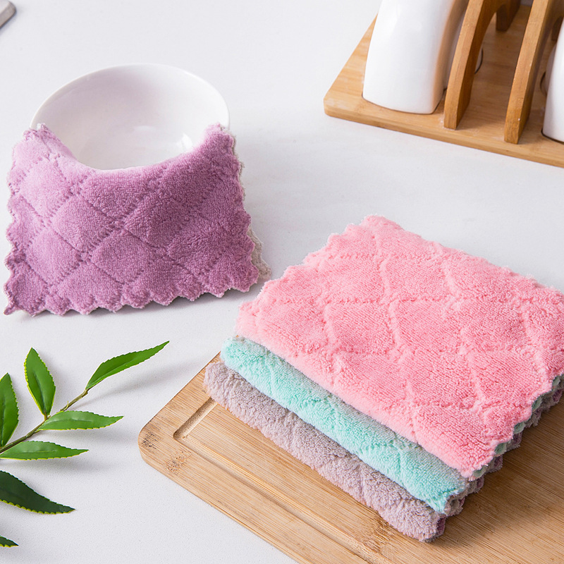 25*25cm dishcloth, absorbent cloth, non-stick scouring pad, kitchen dishcloth, cleaning cloth, table and dish wiping cloth details Picture