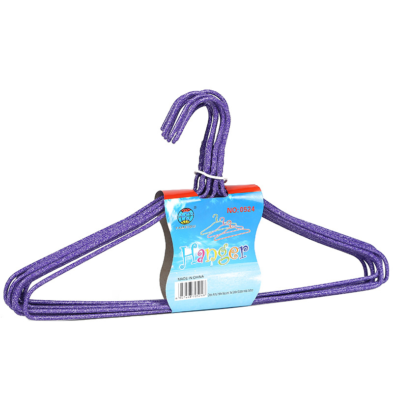 0524 Simple thickened metal dipped plastic traceless clothes drying rack, colorful household wardrobe, adult anti-slip clothes rack Item Picture