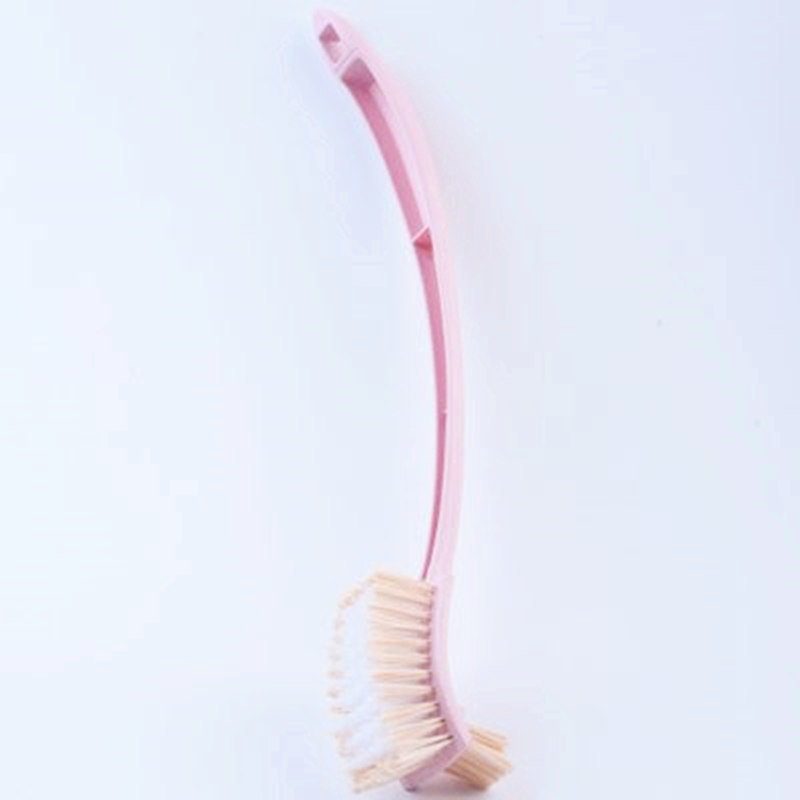 Double-sided plastic thickened long-handled decontamination toilet brush, toilet brush, bathroom cleaning, crease-bending brush, sanitary brush Application Scenario