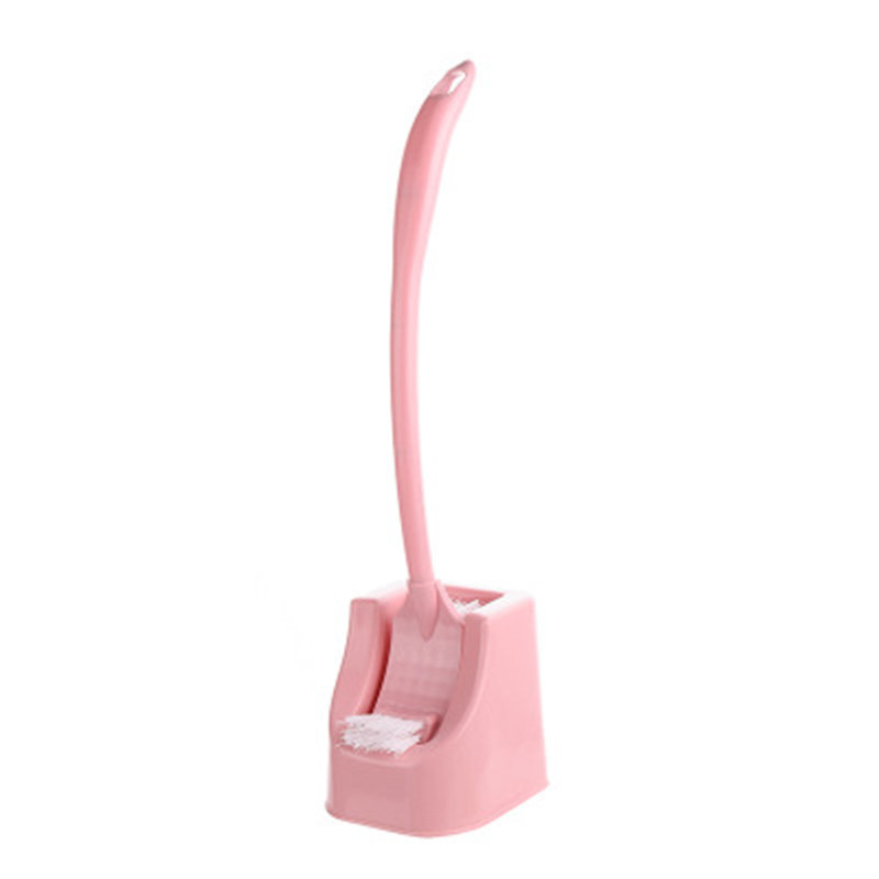 Plastic toilet brush set with base, Japanese-style creative toilet and bathroom extended handle, no blind spot cleaning brush Item Picture