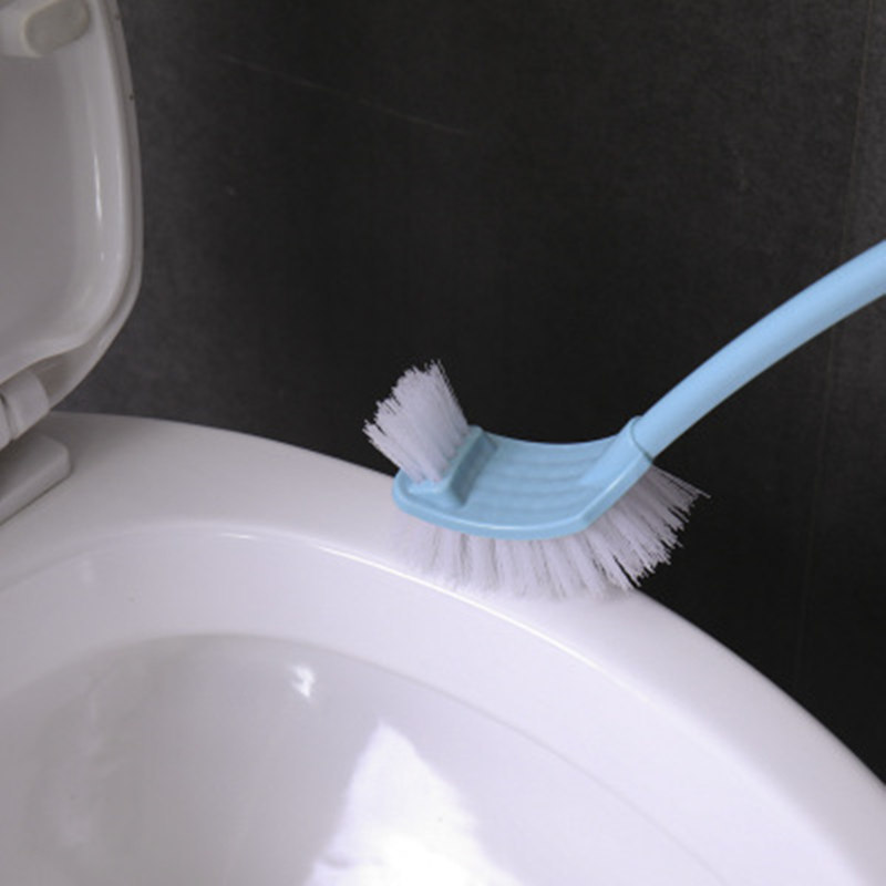 Plastic toilet brush set with base, Japanese-style creative toilet and bathroom extended handle, no blind spot cleaning brush Application Scenario