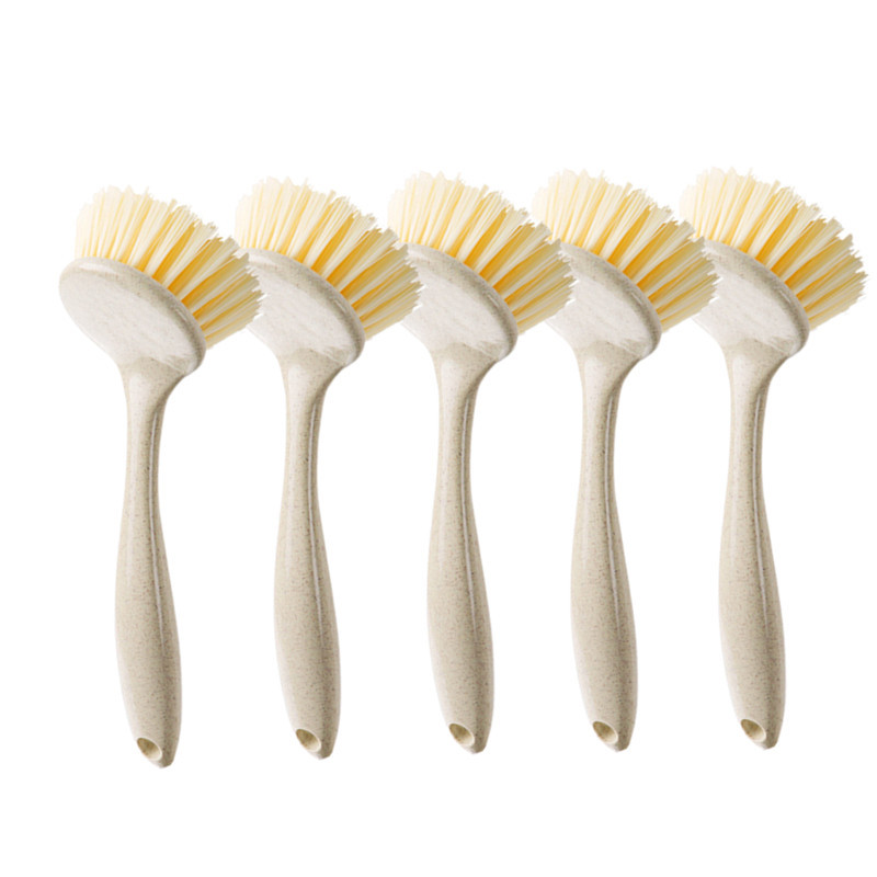 Factory direct sales of wheat straw kitchen long-handled pot brushes, cleaning brushes, hanging non-stick dishwashing brushes and pot brushes Item Picture
