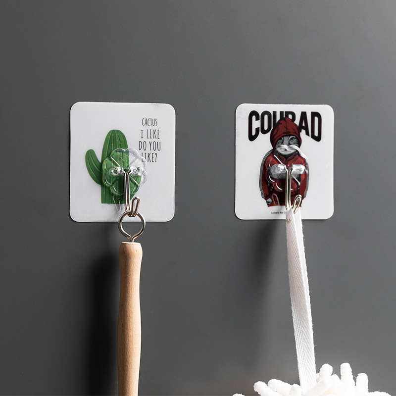 Customized promotional supermarket foreign trade customized adhesive hooks, transparent hooks, traceless hooks, magic adhesive for bathrooms and kitchens Item Picture