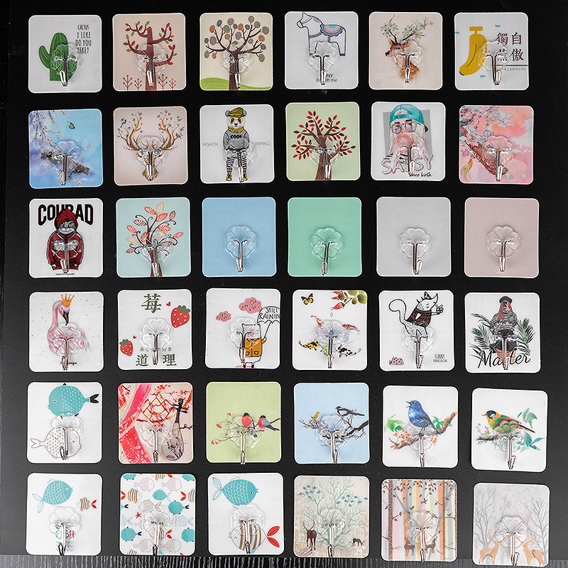 Customized promotional supermarket foreign trade customized adhesive hooks, transparent hooks, traceless hooks, magic adhesive for bathrooms and kitchens