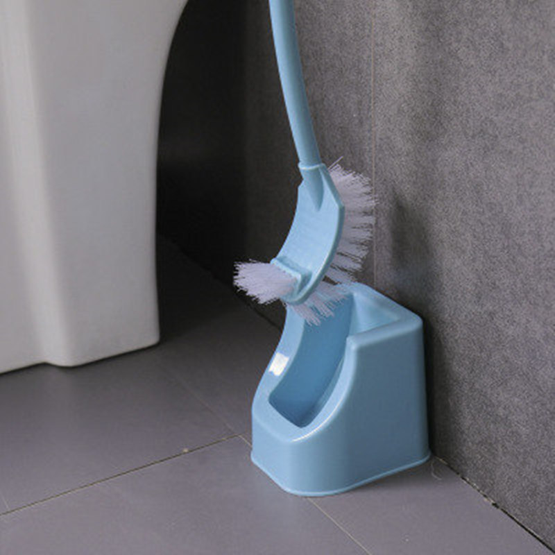 Plastic toilet brush set with base, Japanese-style creative toilet and bathroom extended handle, no blind spot cleaning brush Specification image