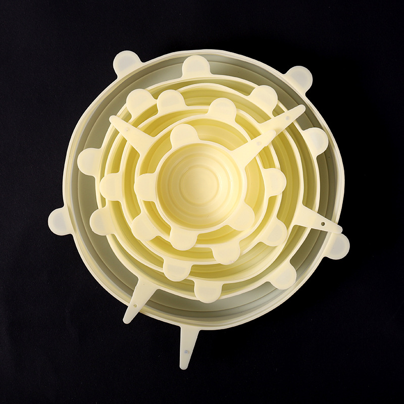 Douyin's best-selling 6-piece set of silicone food preservation LIDS, multi-functional kitchen fruit and vegetable preservation film silicone bowl LIDS Specification image