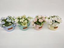 Simulation flower false flower ceramic kettle basin rose bonsai decoration living room bedroom