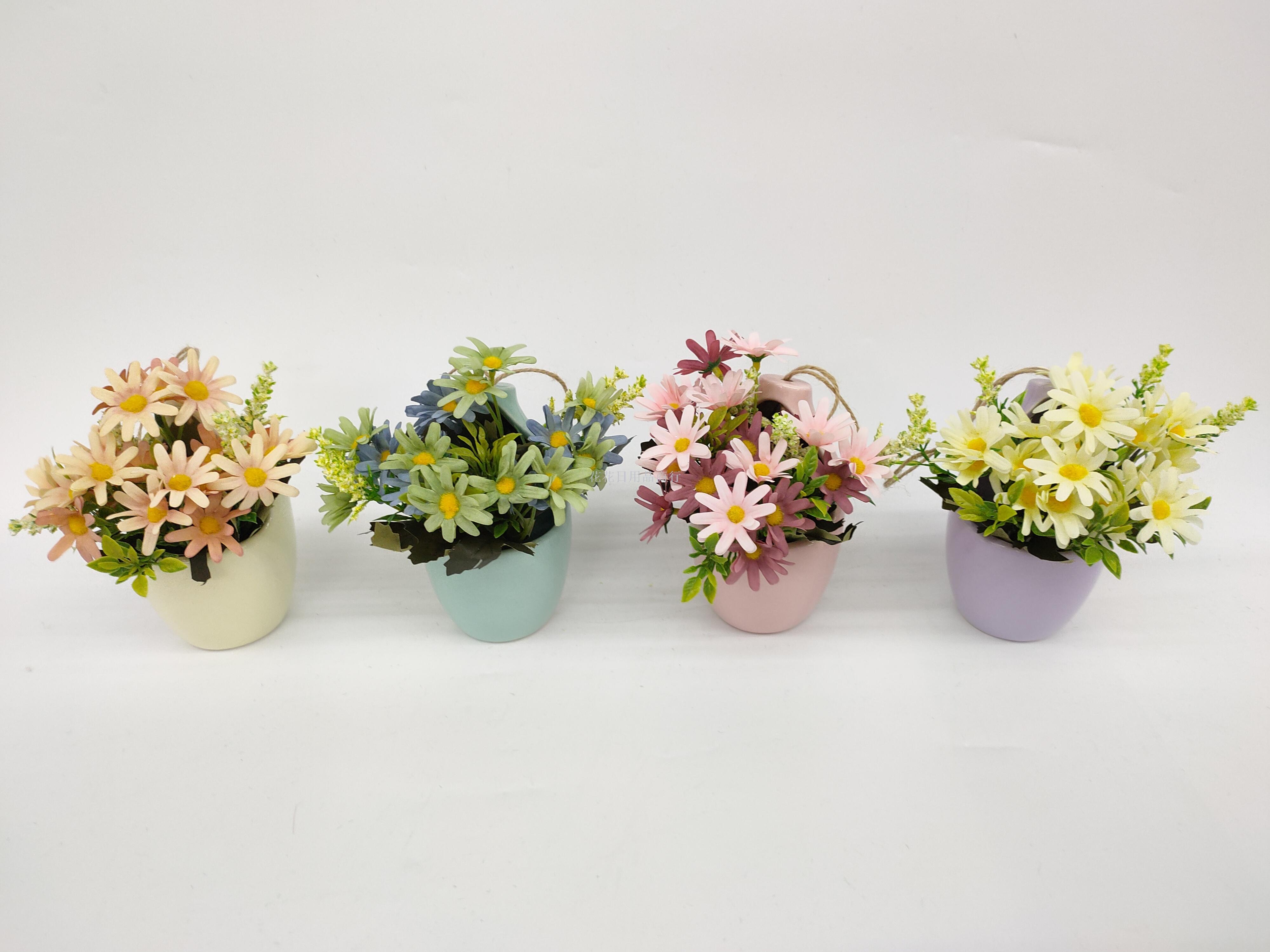 仿真花假花陶瓷盆小丽菊花盆景装饰餐桌挂件