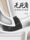 Toilet brush, no dead corners, silicone toilet brush, long-handled soft bristles, wall-mounted, non-perforating household bathroom cleaning brush Specification image