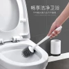Toilet brush, no dead corners, silicone toilet brush, long-handled soft bristles, wall-mounted, non-perforating household bathroom cleaning brush Item Picture