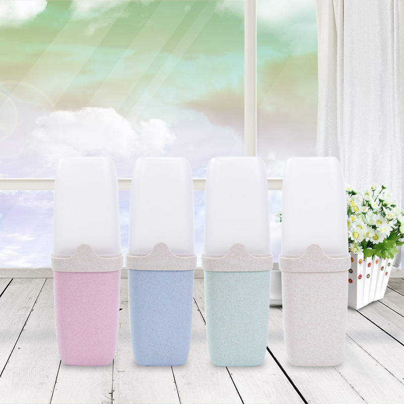 Wheat bellflower thickened toiletry cup, outdoor portable travel toothbrush cup, toiletry set Specification image