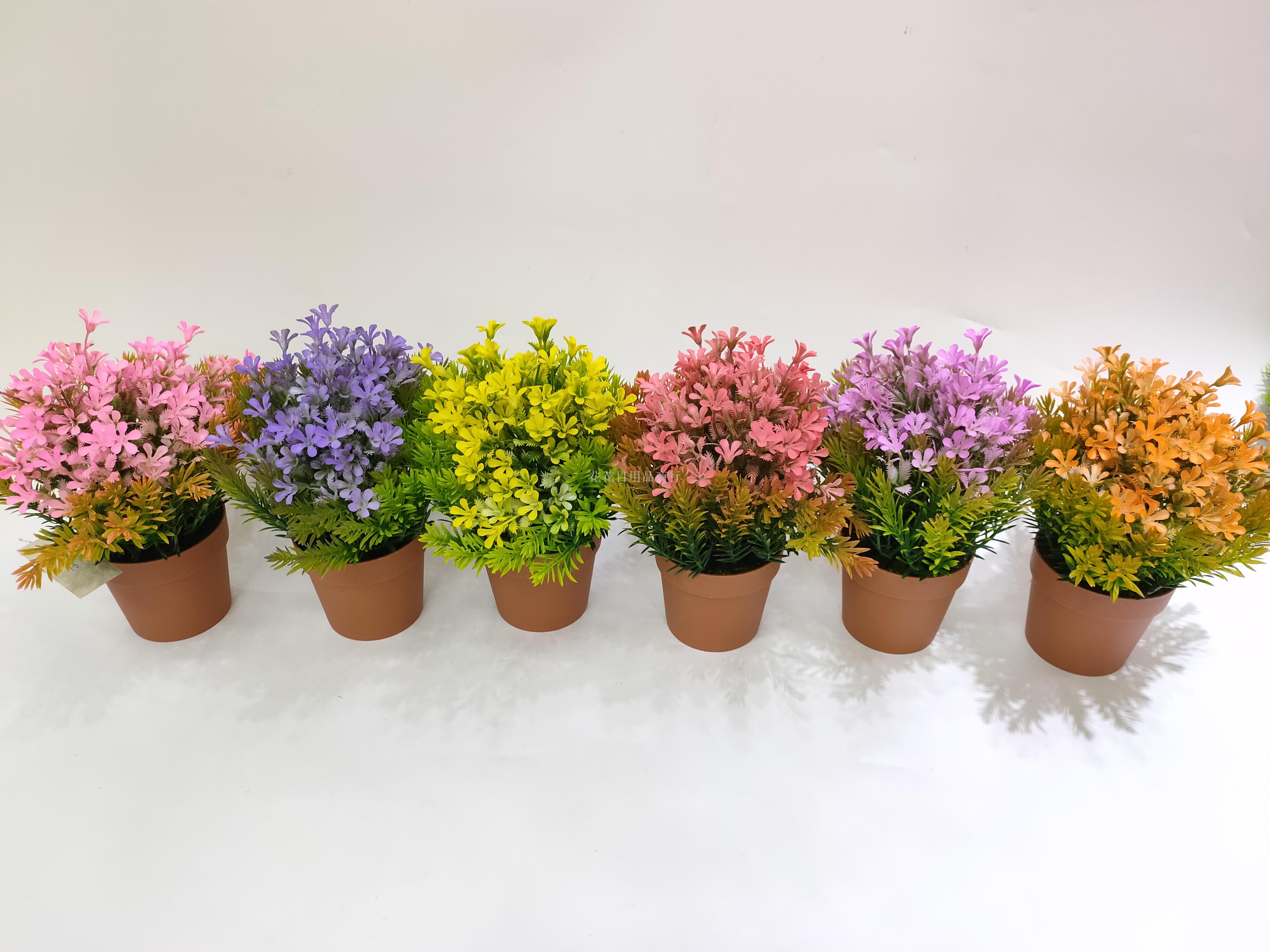 新款咖啡色盆仿真绿值花盆景假花家居装饰品摆件仿真花