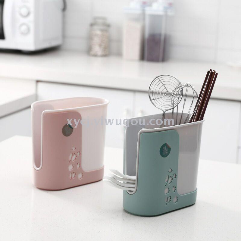 Creative kitchen plastic multi-functional storage rack and water-draining chopstick holder