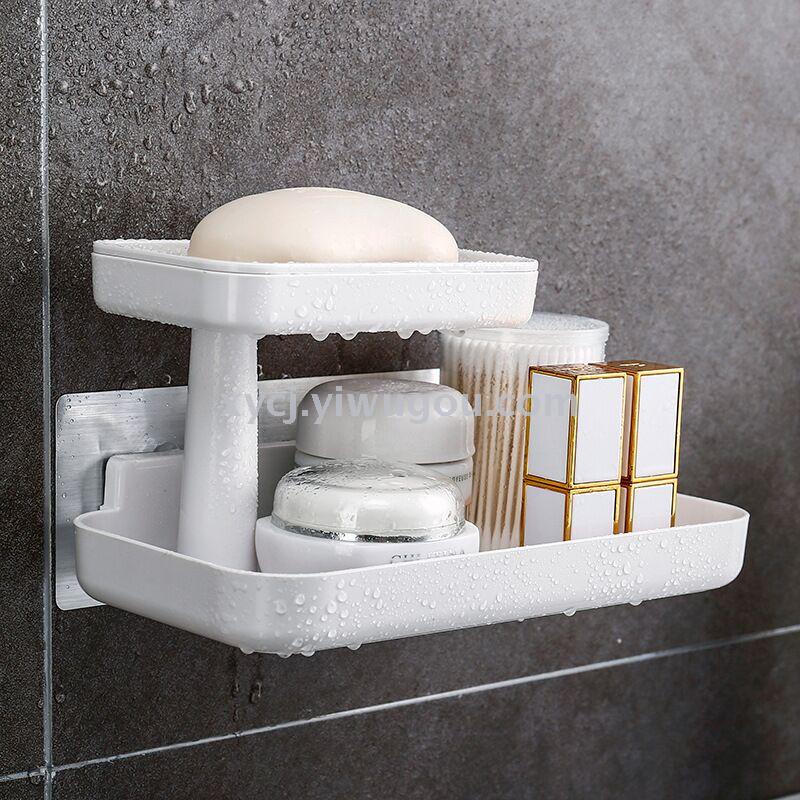 Bathroom draining soap rack suction cup wall-mounted double-layer large soap box Application Scenario