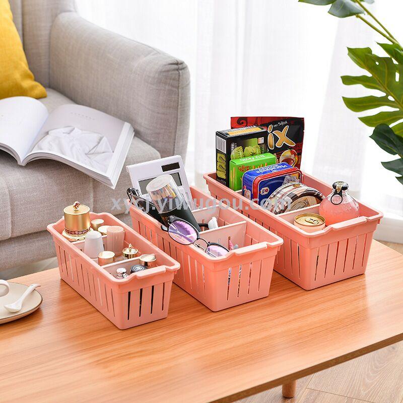 European-style simple hollowed-out compartments storage basket cosmetic supplies organizing box