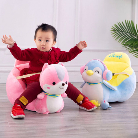 新款婴幼儿童座椅蓝色企鹅学坐椅婴幼儿防摔安全座椅儿童节礼物