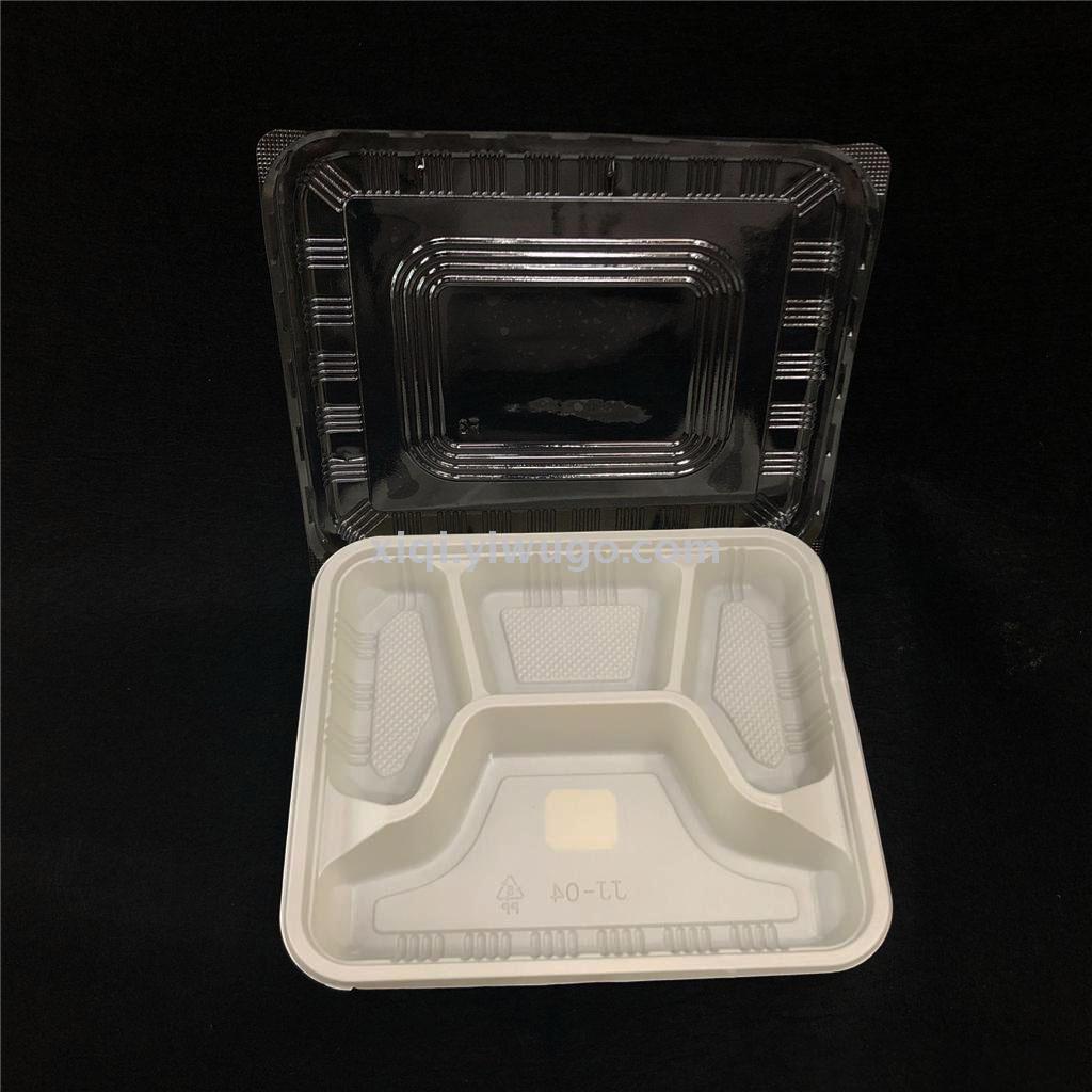 Four boxes disposable food delivery box with transparent lid PP fast food box RS-1672