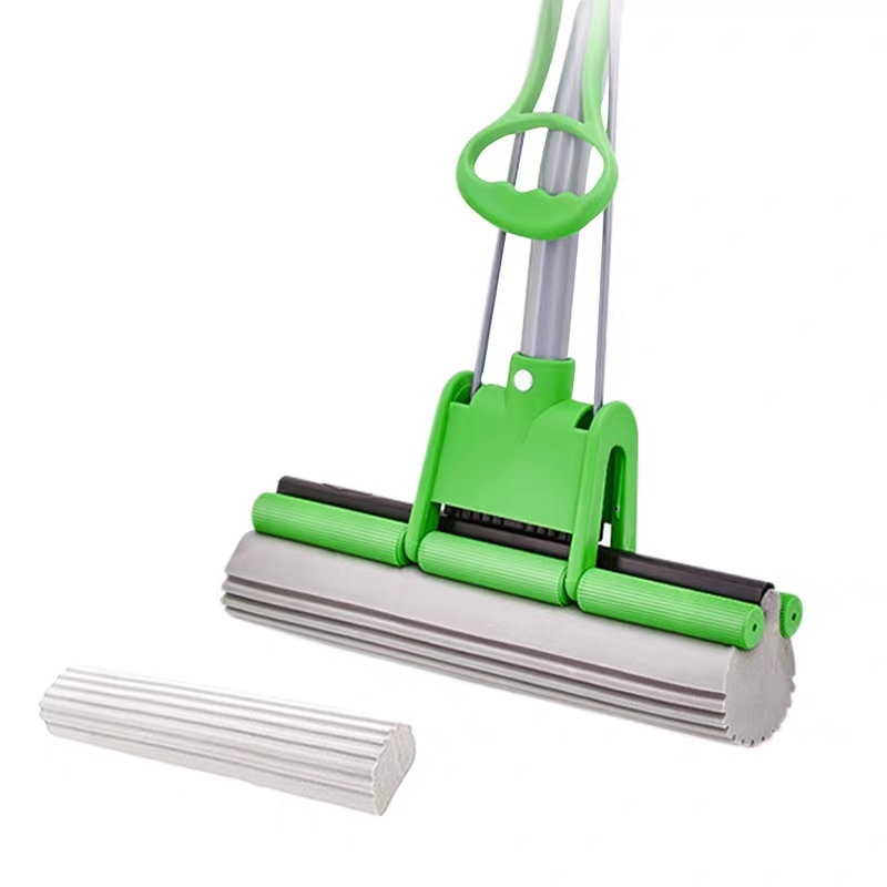 懒人拖把抖音拖把胶棉加强海绵拖把对折式免手洗滚轮式吸水家用