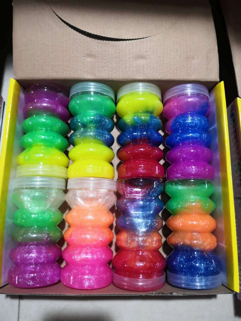 亚马逊爆款 史莱姆水晶泥 多色水晶泥彩泥星空泥 slime diy玩具