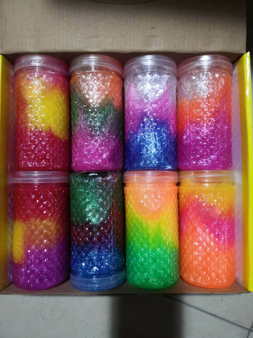 亚马逊爆款 史莱姆水晶泥 多色水晶泥彩泥星空泥 slime diy玩具