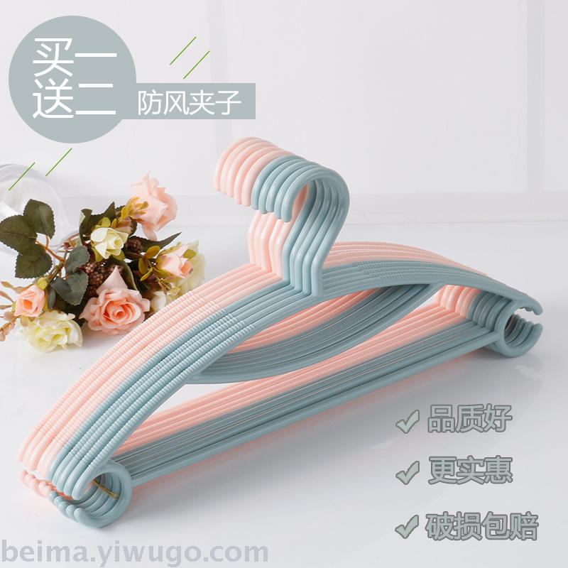晾衣服撑子家用无痕衣架挂钩多夹宿舍学生收纳神器晒衣架防滑衣架