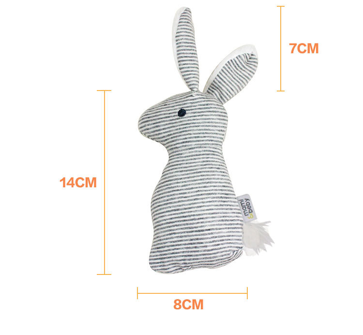 Baby cloth rattle, 0-1 year old, rabbit rattle, hand-cranked BB stick, paper baby plush hand-held soothing toy Item Picture