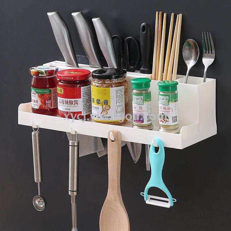 A multi-functional wall-mounted knife and tableware storage rack without the need for drilling Application Scenario