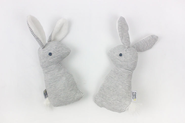 Baby cloth rattle, 0-1 year old, rabbit rattle, hand-cranked BB stick, paper baby plush hand-held soothing toy