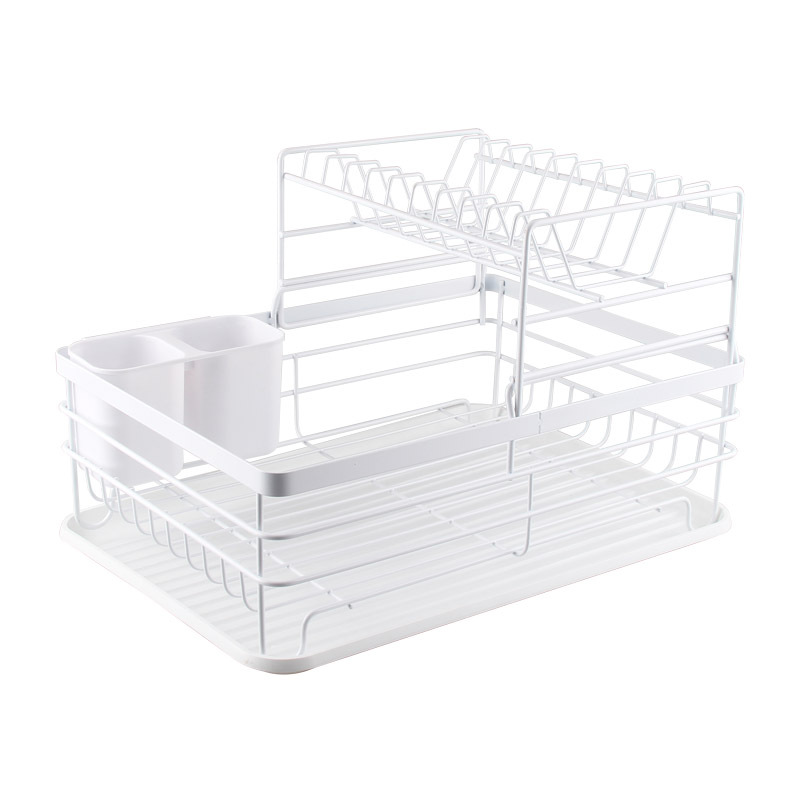 Japanese-style iron tableware storage bowl rack, multi-functional kitchen storage rack, large-capacity draining bowl rack Item Picture