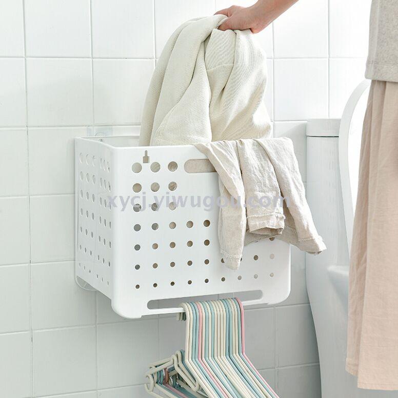 Wall-mounted foldable dirty clothes basket