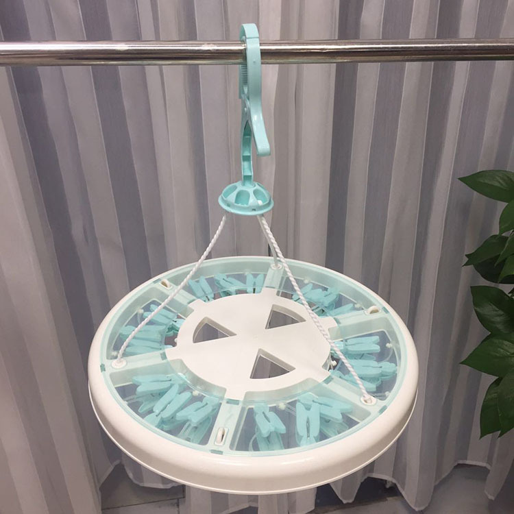 Factory direct sales of household multi-functional disc clothes drying rack, multi-clip for drying baby underwear, socks and windproof clothes