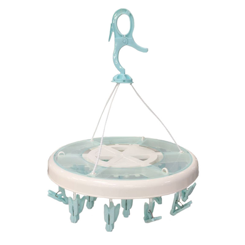 Factory direct sales of household multi-functional disc clothes drying rack, multi-clip for drying baby underwear, socks and windproof clothes Item Picture
