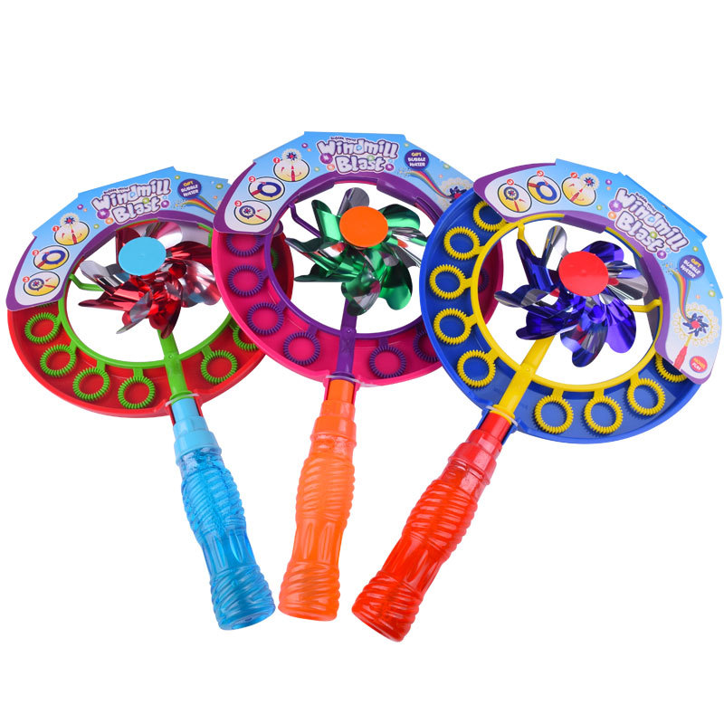 The new children's bubble blowing stick toy windmill bubble machine, non-toxic bubble maker, bubble water and replenishment liquid are selling well at street stalls Item Picture