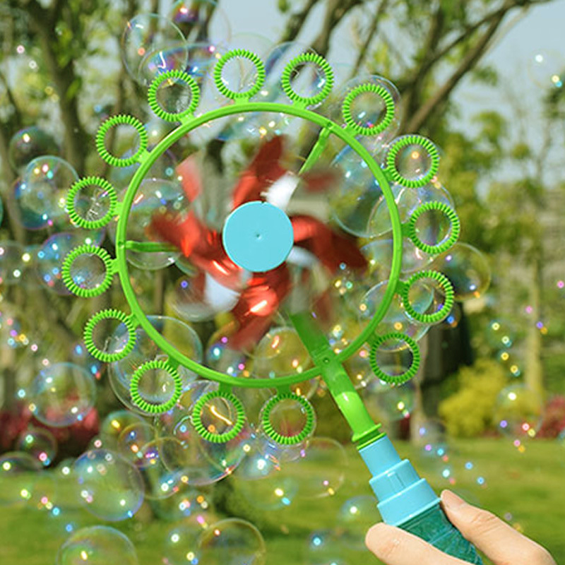 The new children's bubble blowing stick toy windmill bubble machine, non-toxic bubble maker, bubble water and replenishment liquid are selling well at street stalls Specification drawing