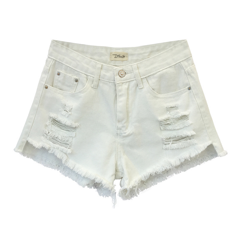 Wholesale 2020 Korean version ripped high-waisted denim shorts for women's summer loose wide-leg plus-size hot pants Item Picture